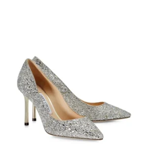 Jimmy Choo Romy 85 Glitter Pumps – Champagne
