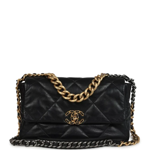 Chanel 19 Large Flap Bag – Shiny Lambskin (Black & Mixed Hardware)