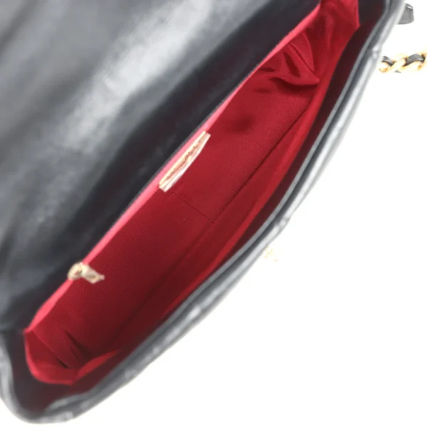 Chanel 19 Large Flap Bag – Shiny Lambskin (Black & Mixed Hardware) - Image 3