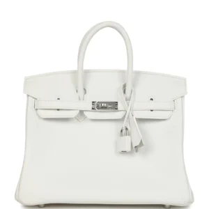 Hermès Birkin 25 – White Swift Leather with Palladium Hardware