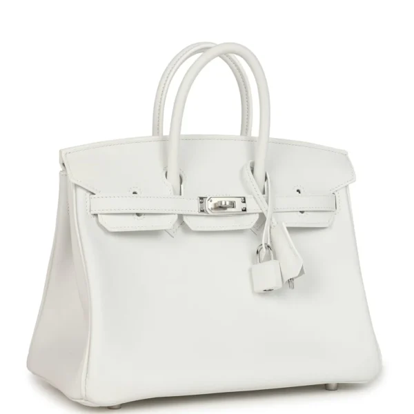 Hermès Birkin 25 – White Swift Leather with Palladium Hardware - Image 2