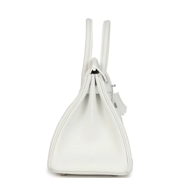Hermès Birkin 25 – White Swift Leather with Palladium Hardware - Image 4