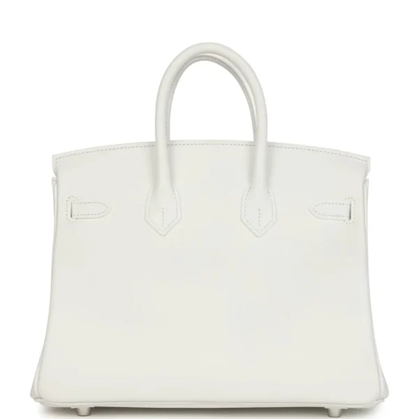 Hermès Birkin 25 – White Swift Leather with Palladium Hardware - Image 5
