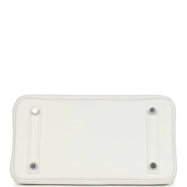 Hermès Birkin 25 – White Swift Leather with Palladium Hardware - Image 6