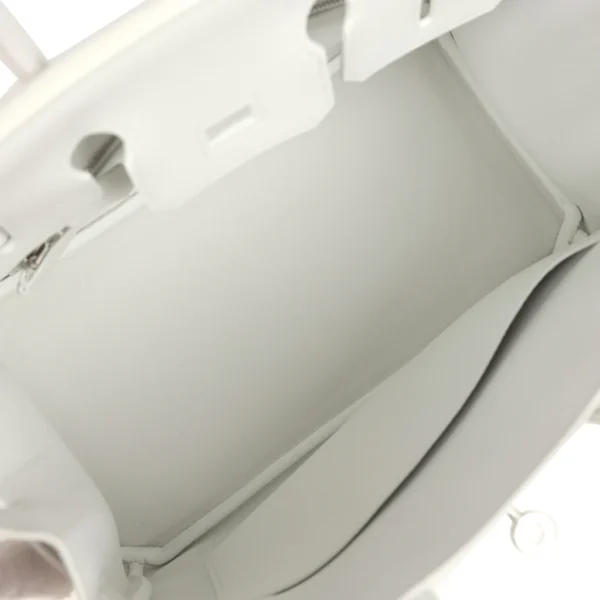 Hermès Birkin 25 – White Swift Leather with Palladium Hardware - Image 8