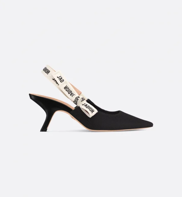 Dior J’Adior Slingback Pumps – Black Technical Fabric - Image 7
