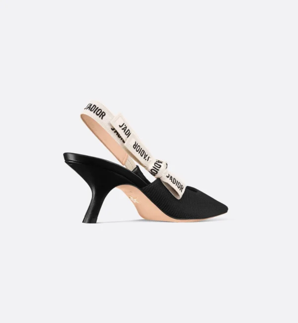 Dior J’Adior Slingback Pumps – Black Technical Fabric - Image 5