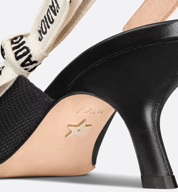 Dior J’Adior Slingback Pumps – Black Technical Fabric - Image 4