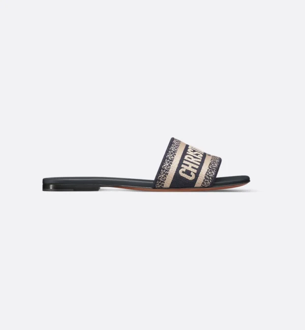 Christian Dior Dway Slide Sandals – Embroidered Cotton - Image 2