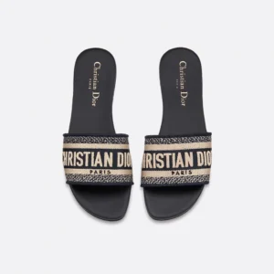 Christian Dior Dway Slide Sandals – Embroidered Cotton