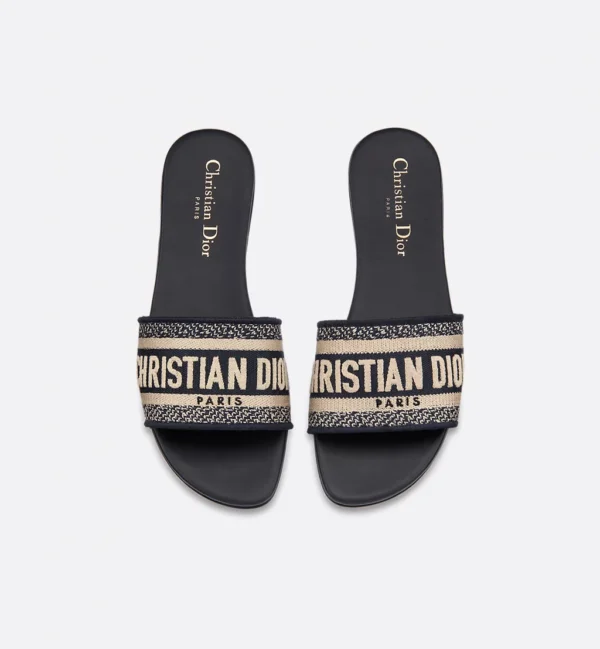 Christian Dior Dway Slide Sandals – Embroidered Cotton