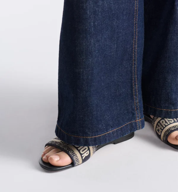 Christian Dior Dway Slide Sandals – Embroidered Cotton - Image 6
