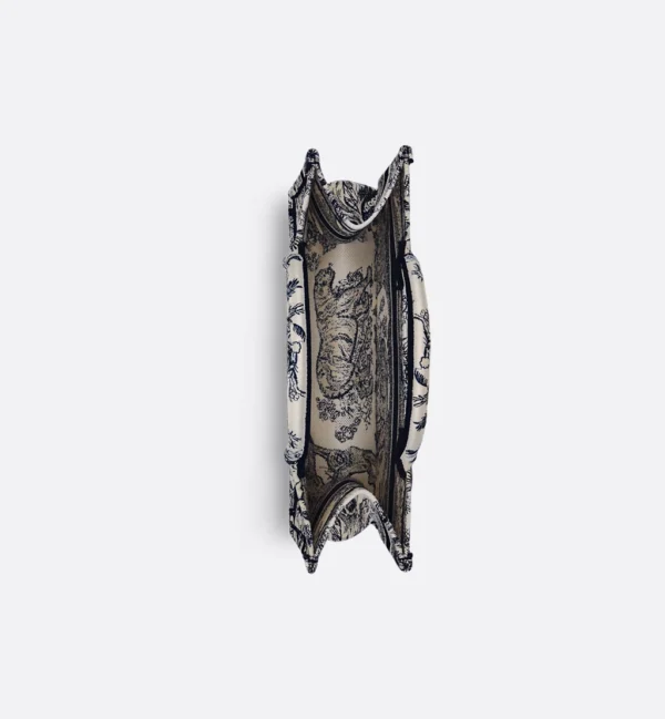 Dior Book Tote – Ecru & Blue Toile de Jouy Embroidery - Image 4