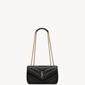 Saint Laurent Loulou Small Shoulder Bag – Black Chevron-Quilted Lambskin