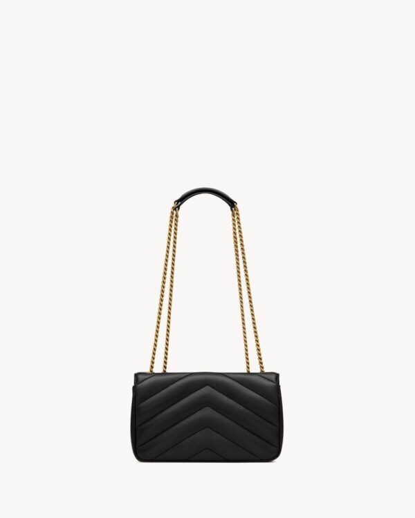 Saint Laurent Loulou Small Shoulder Bag – Black Chevron-Quilted Lambskin - Image 6