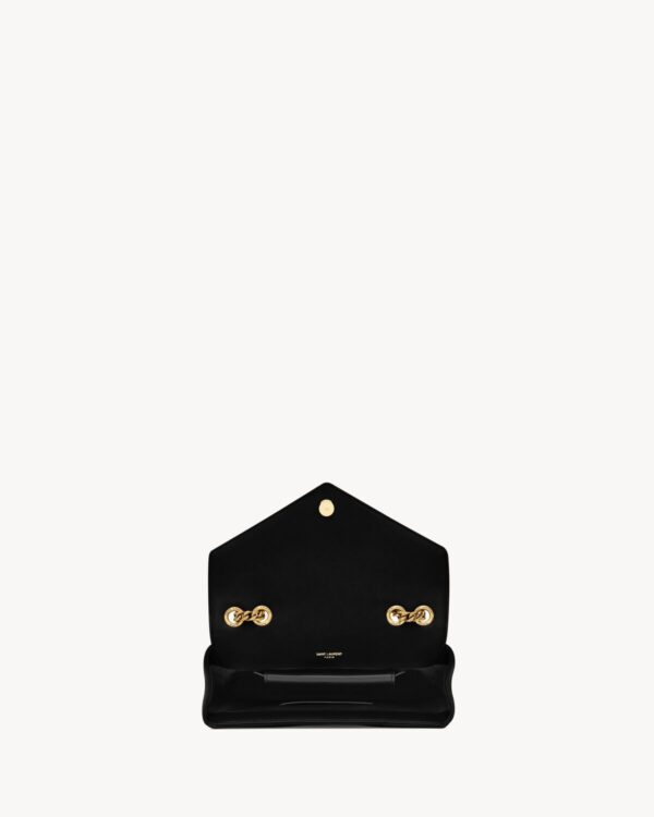 Saint Laurent Loulou Small Shoulder Bag – Black Chevron-Quilted Lambskin - Image 4