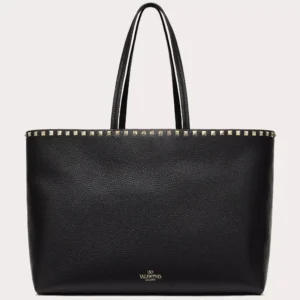 Valentino Garavani Rockstud Grainy Calfskin Tote Bag