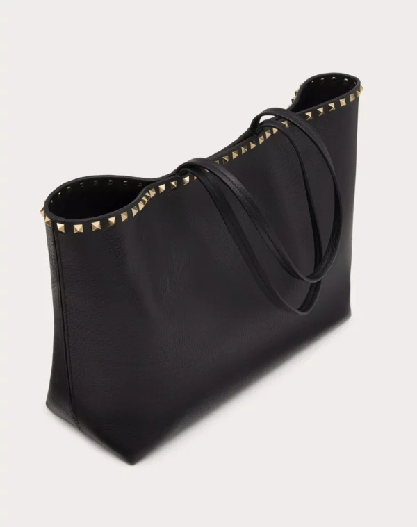Valentino Garavani Rockstud Grainy Calfskin Tote Bag - Image 5