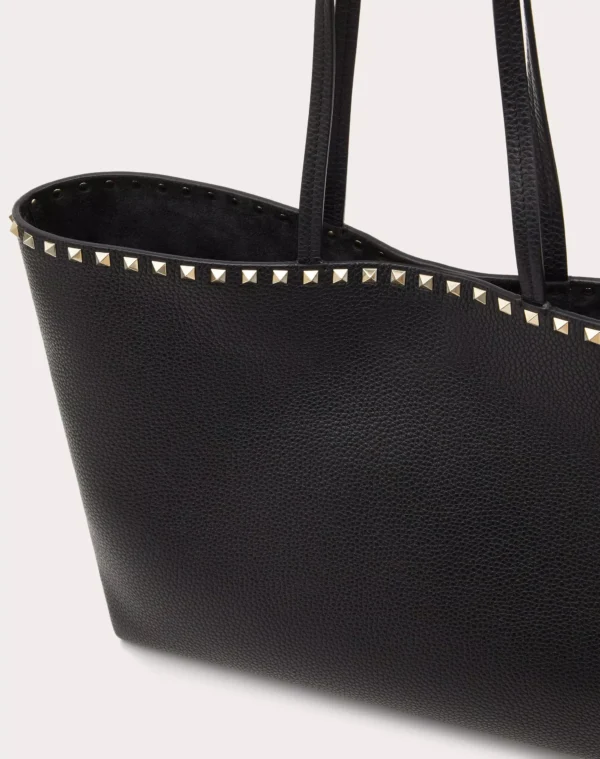 Valentino Garavani Rockstud Grainy Calfskin Tote Bag - Image 3