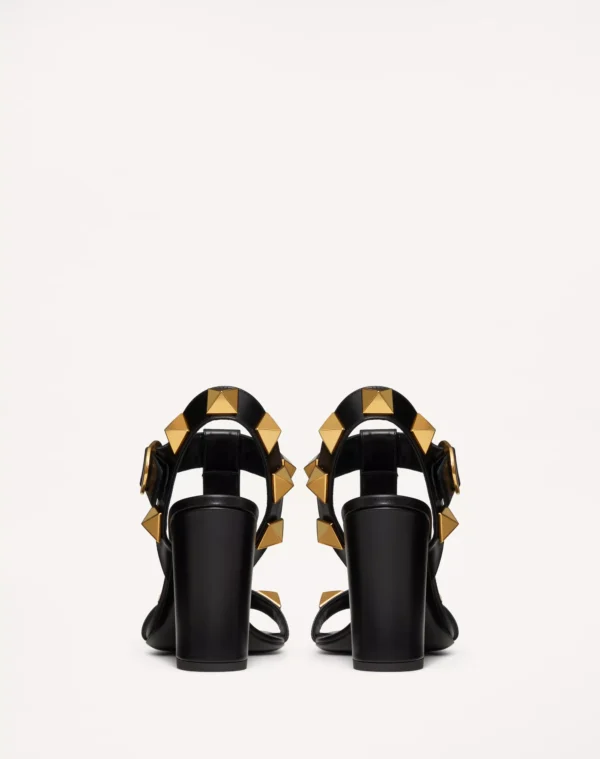 Valentino Garavani Roman Stud Calfskin Sandal – Black (90 mm) - Image 5