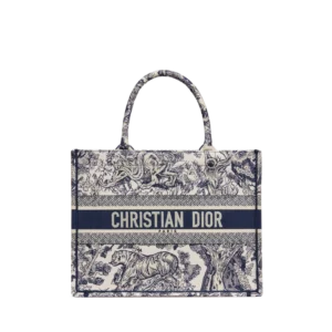 Dior Book Tote – Ecru & Blue Toile de Jouy Embroidery