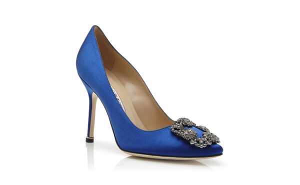 Manolo Blahnik Hangisi 90 Satin Pumps – Royal Blue