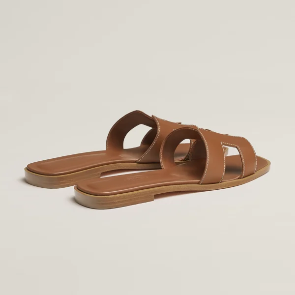 Hermès Oran Sandals – Gold Calfskin - Image 4