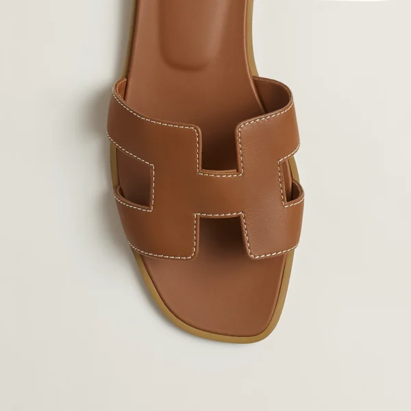 Hermès Oran Sandals – Gold Calfskin - Image 5